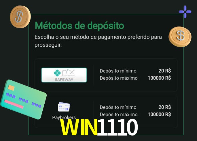 O cassino WIN1110bet oferece uma grande variedade de métodos de pagamento